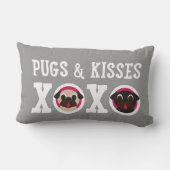 パグ及びキスXOXOの灰色のパグのLumbarの枕 ランバークッション (裏面)