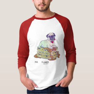 パグ及びパンケーキ Tシャツ