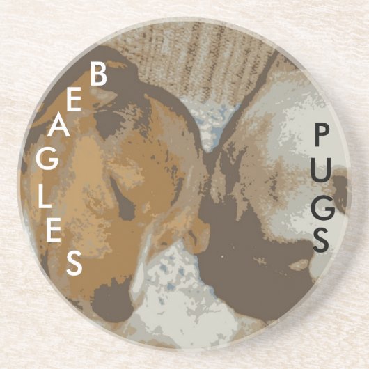 パグ及びビーグル犬のコースター コースター (正面)