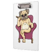 パグ喫煙葉巻 | Really クール Pug Dog クリップボード (左)