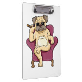 パグ喫煙葉巻 | Really クール Pug Dog クリップボード (右)