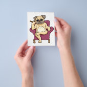 パグ喫煙葉巻 | Really クール Pug Dog チラシ (手)