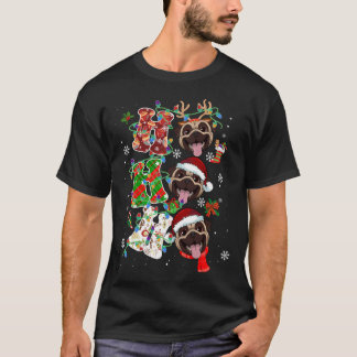 パグ好きのためのおかしい陽気なドグマ パグ 犬 愛好家 サンタハットライト Tシャツ