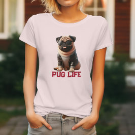 パグ好きのためのキュートなパグデザイン Tシャツ