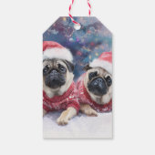 パグ好きのためのクリスマスギフトタグ ギフトタグ (裏面)
