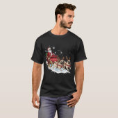 パグ好きのためのクリスマスデザイン Tシャツ (正面フル)