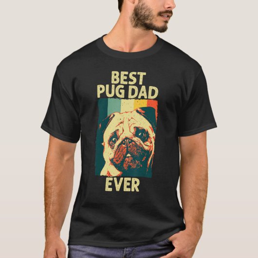 パグ好きのパパのためのベストダッド Tシャツ (正面)