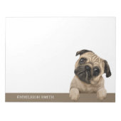 パグ子犬ペット ノートパッド (正面)