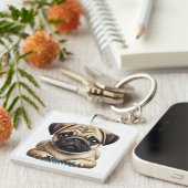 パグ子犬 キーホルダー (正面右)