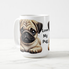 パグ子犬 コーヒーマグカップ