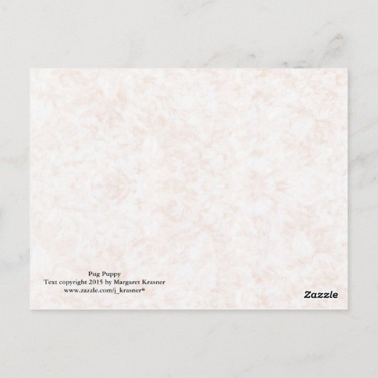 パグ子犬 ポストカード (裏面)