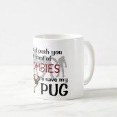 パグ対ゾンビ コーヒーマグカップ (正面右)