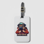 パグ幽霊ハンターハロウィーン荷物タグ ラゲッジタグ (正面縦)