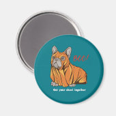 パグ幽霊衣装ドッグ恋人おかしなハロウィンブー マグネット (正面/裏面)