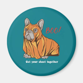 パグ幽霊衣装ドッグ恋人おかしなハロウィンブー マグネット