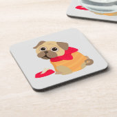 パグ愛かわいいパグ子犬 コースター (左側)