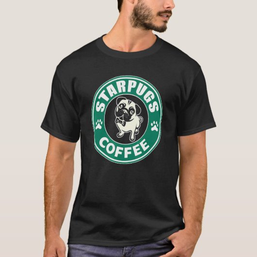 パグ愛好家のためのスターパグコーヒーTシャツ Tシャツ (正面)
