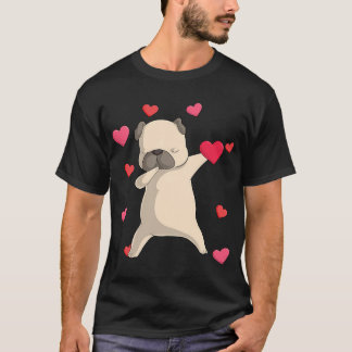 パグ愛好家のためのデイビングパグバレンタイン "I Lo" Tシャツ