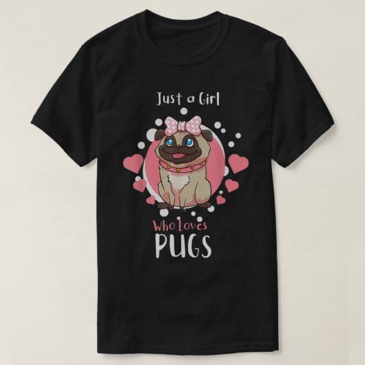 パグ愛好家 Tシャツ (デザイン正面)