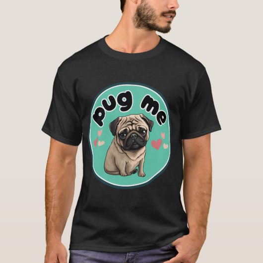 パグ抱っこ Tシャツ (正面)