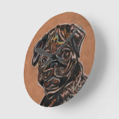 パグ時計 ラウンド壁時計 (傾斜)