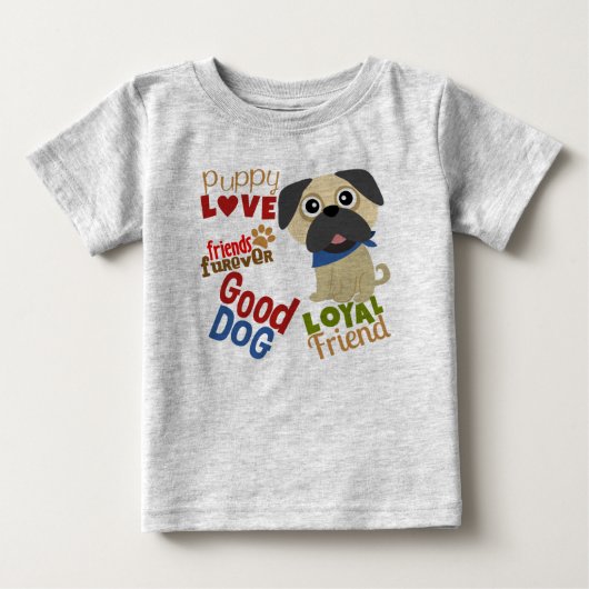 パグ最高のド友 ベビーTシャツ (正面)