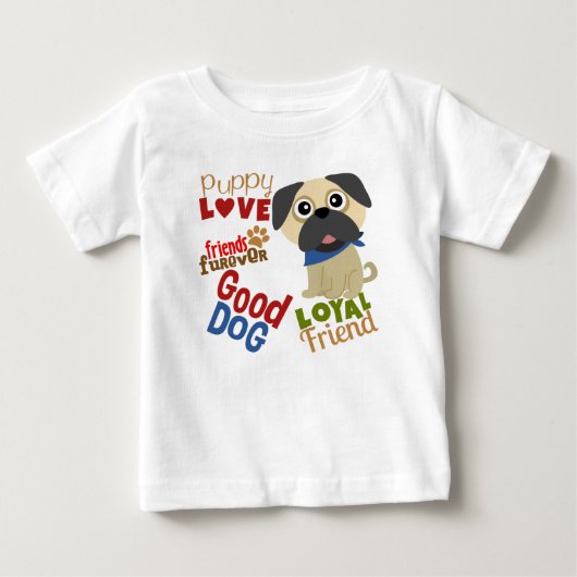 パグ最高のド友 ベビーTシャツ (正面)