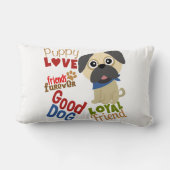 パグ最高のド友 ランバークッション (裏面)