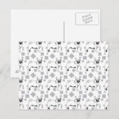 パグ模様 ポストカード (正面/裏面)