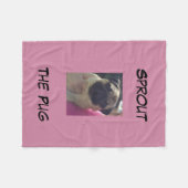 パグ毛布を発生させて下さい フリースブランケット (正面(横))