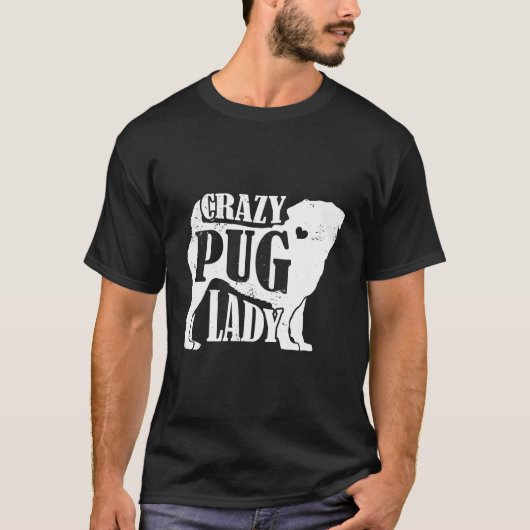 パグ熱狂するレディフード付きスウェットシャツペット犬ギフト女性ママおばあちゃん Tシャツ (正面)