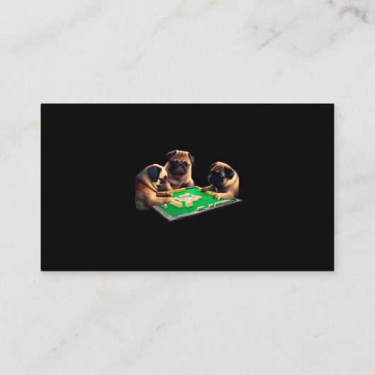 パグ犬おもしろい麻雀Mensおもしろい Clot 名刺 (裏面)