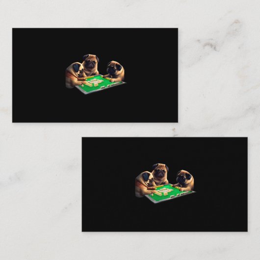 パグ犬おもしろい麻雀Mensおもしろい Clot 名刺 (正面/裏面)