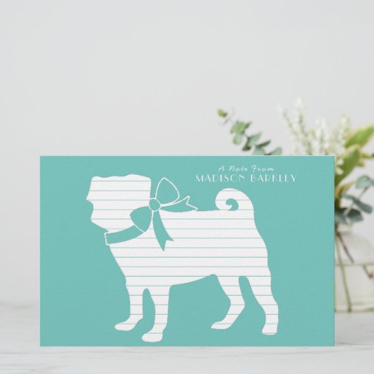 パグ犬かわいい 便箋 (スタンド正面)