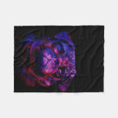 パグ犬かわいい |愛犬家素晴らしのギフト フリースブランケット (正面(横))