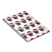 パグ犬がクリスマススターを育てる ノートブック (右側)