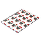 パグ犬がクリスマススターを育てる ノートブック (左側)