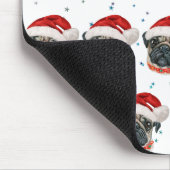 パグ犬がクリスマススターを育てる マウスパッド (コーナー)