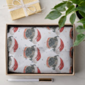 パグ犬がクリスマススターを育てる 薄葉紙 (ギフト)