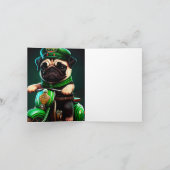 パグ犬が自転車に乗ってセントパトリックデー カード (内部)