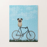 パグ犬が自転車のジグソーヴィンテージに座ってパズル ジグソーパズル<br><div class="desc">パズルは、青い夏の日に古い自転車に座っファッションドて愛らしいパグをフィーチャー。</div>