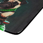 パグ犬が自転車を運転する聖パトリックの日 カッティングボード (角)