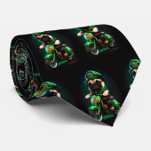 パグ犬が自転車を運転する聖パトリックの日 ネクタイ (ロール)