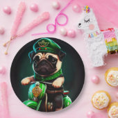 パグ犬が自転車を運転する聖パトリックの日 ペーパープレート (パーティー)