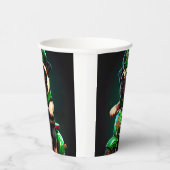 パグ犬が自転車を運転する聖パトリックの日 紙コップ (右)