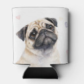 パグ犬とハートのかわいいクーラー 缶クーラー (裏面)