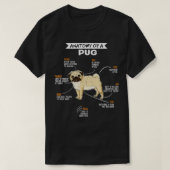 パグ犬のおもしろい犬恋人の贈り物の解剖学(1) Tシャツ (デザイン正面)