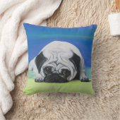 パグ犬のアメリカ人のMoJoの枕 クッション (ブランケット)