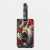 パグ犬のクリスマスフェスティブ ラゲッジタグ (裏面縦)