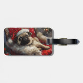 パグ犬のクリスマスフェスティブ ラゲッジタグ (裏面横)